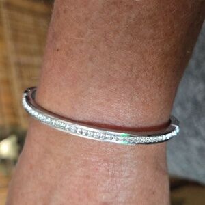 Michael Kors Silver Diamond Hinge Bracelet